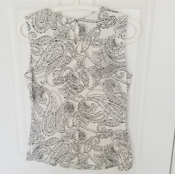Calvin Klein Large Paisley Jersey Pleated Neck Top - Picture 5 of 10